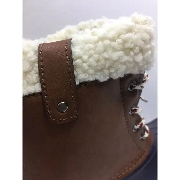American Eagle Outfitters Duck Snow Boots Sz 11 Rain‎ Weather brown Leather NEW - Picture 6 of 9